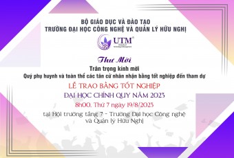 Thư mời tham dự Lễ Trao bằng tốt nghiệp Đại học chính quy năm 2023