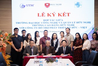 Lễ ký kết hợp tác giữa Trường Đại học Công nghệ và Quản lý Hữu Nghị, Trường Cao đẳng Hữu Nghị với Công ty Hỗ trợ Phát triển Kinh tế Đức - Việt