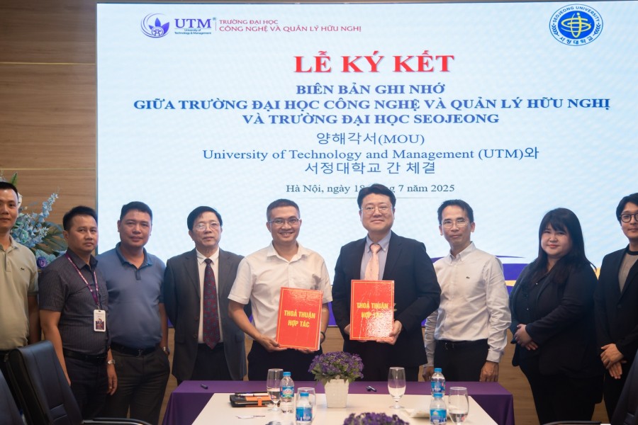 Lễ ký kết thỏa thuận hợp tác giữa Trường Đại học Công nghệ và Quản lý Hữu Nghị (UTM) và Trường Đại học Seojeong (Hàn Quốc)