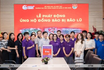 UTM chung tay phát động ủng hộ đồng bào bị bão lũ.