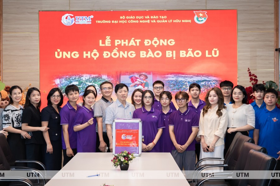 UTM chung tay phát động ủng hộ đồng bào bị bão lũ.